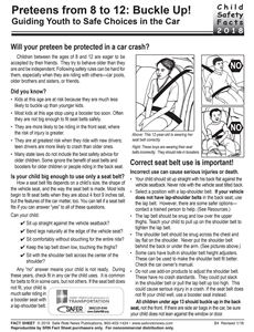 Picture of Preteens from 8 to 12: Buckle Up! Youth Safety - Downloaded Item - English